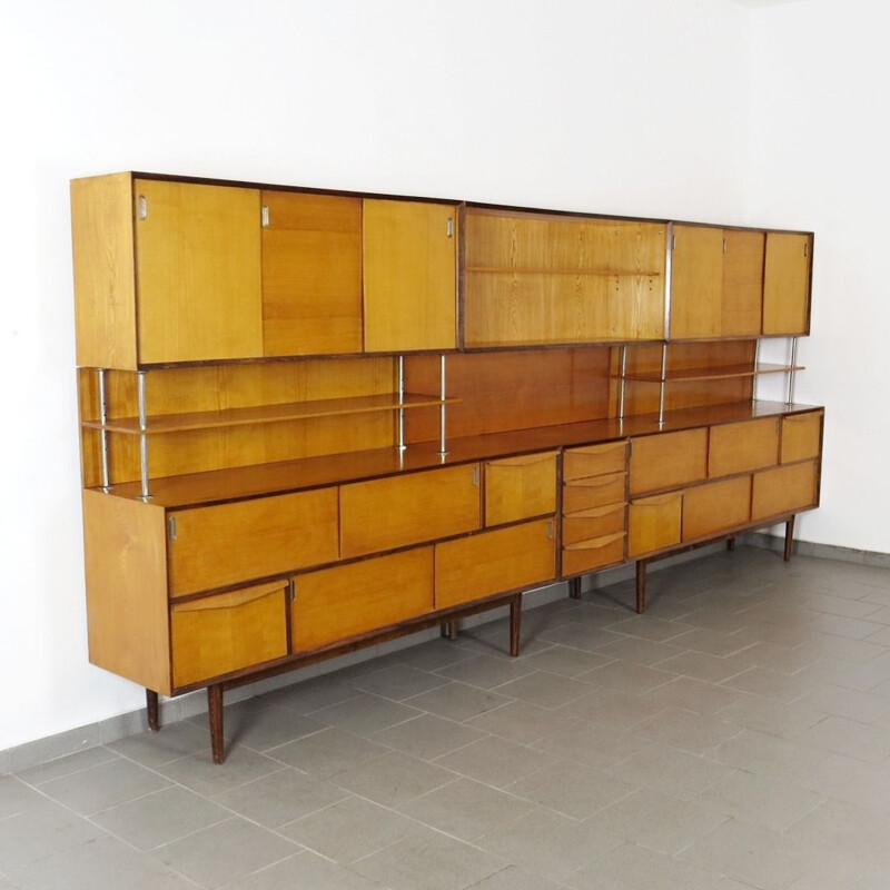 Vintage shelves in wood Czechoslovakia 1960