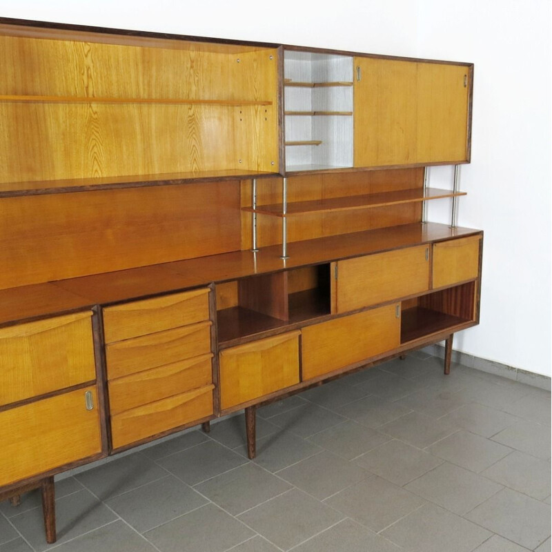 Vintage shelves in wood Czechoslovakia 1960