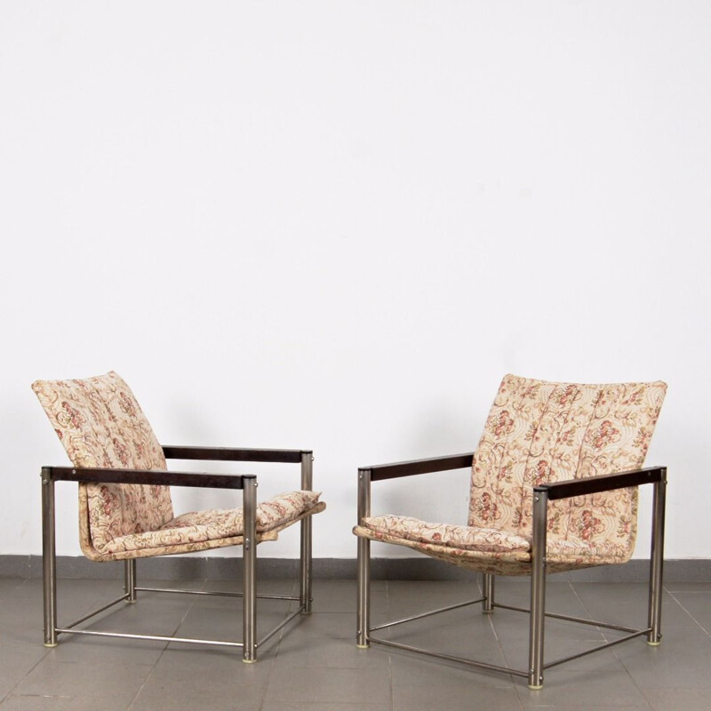 Ensemble de 2 fauteuils vintage avec motifs de Petr Svacha, 1970
