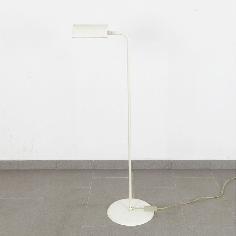 Vintage white steel floor lamp, 1970s