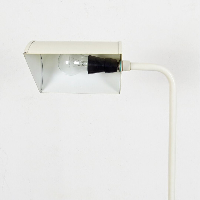 Lampadaire vintage en acier blanc, 1970