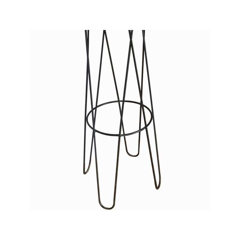 Clé de sol coat rack in steel and wood, Roger FERAUD - 1950s