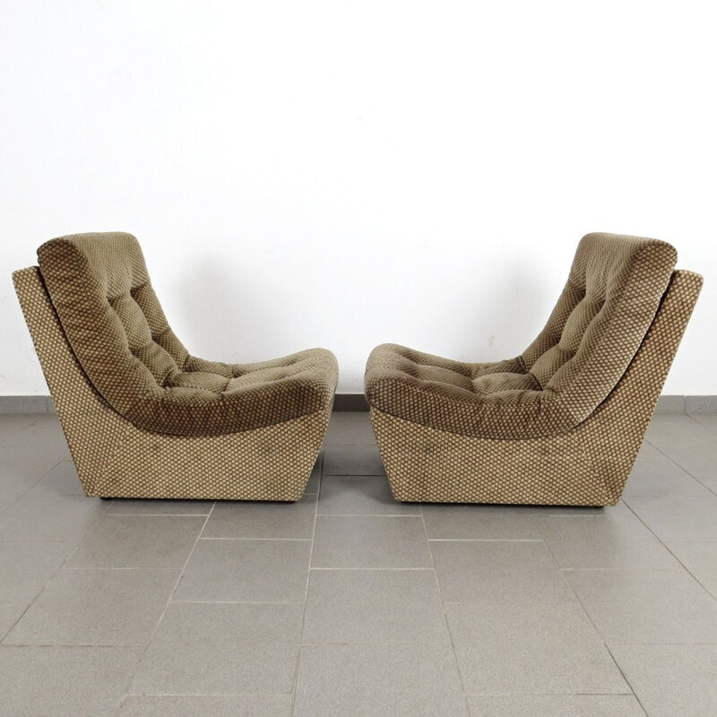 Set of 2 vintage armchairs with patterns, 1970s