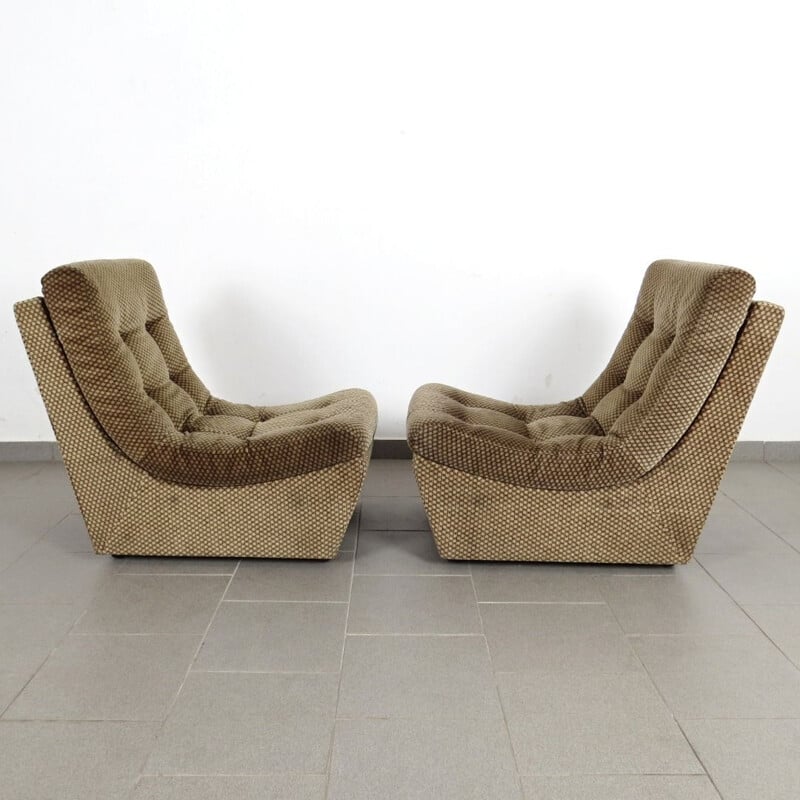 Set of 2 vintage armchairs with patterns, 1970s
