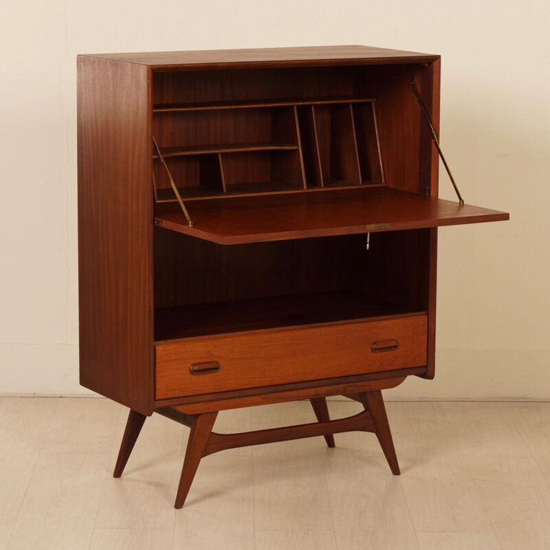 Vintage teak secretary by Louis van Teeffelen for Wébé, 1960s