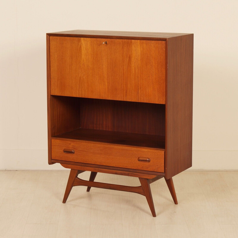 Vintage teak secretary by Louis van Teeffelen for Wébé, 1960s