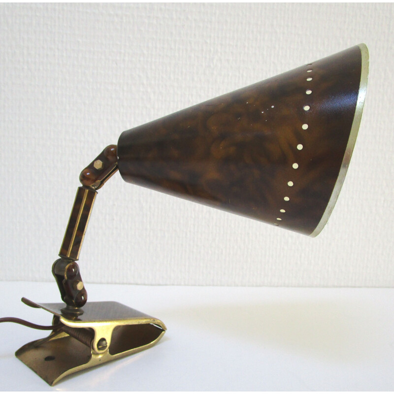 Lampe vintage à bras articulé en métal, 1950