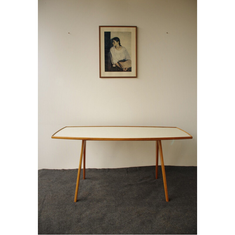 Vintage wooden dining table by Mobel Mann, 1960s