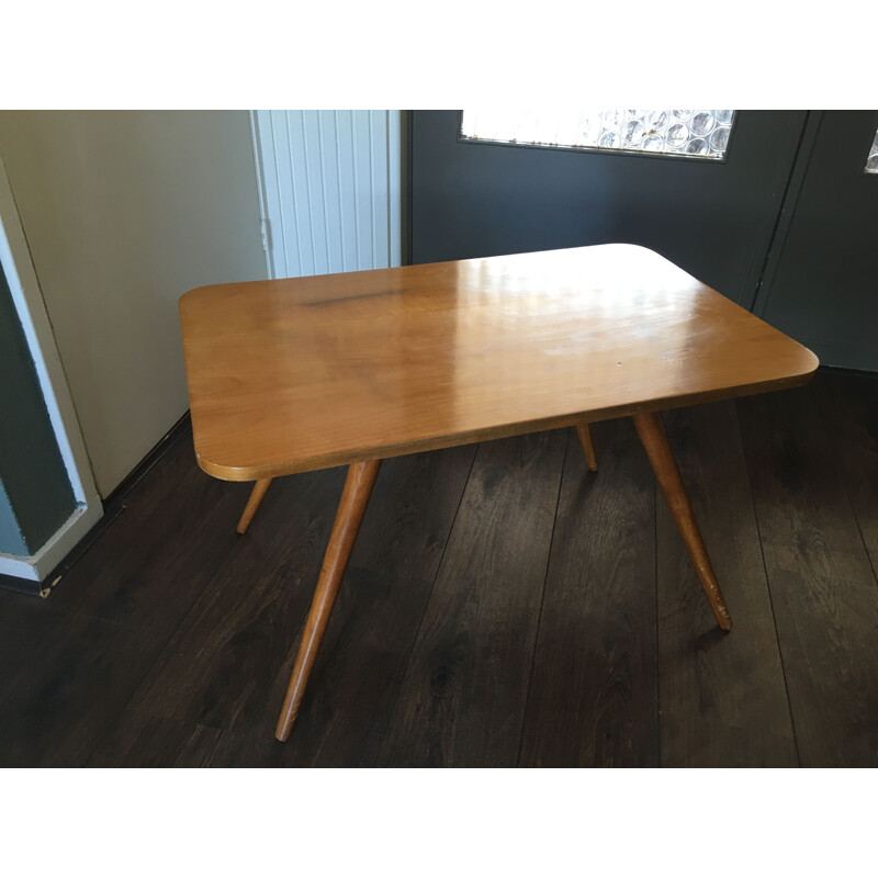 Birch vintage side table, 1950s