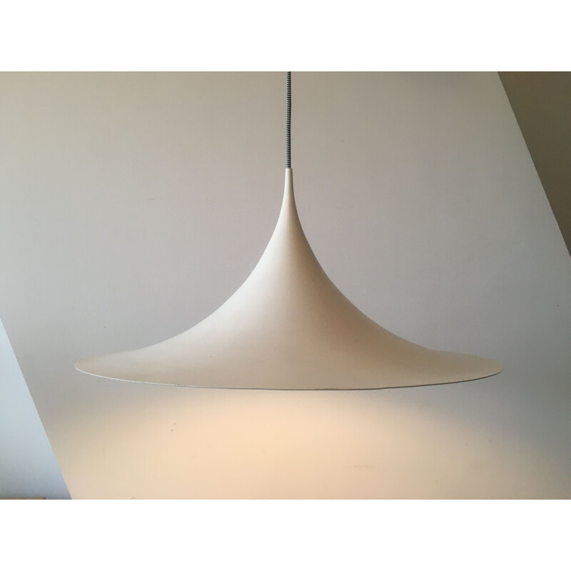 Vintage white metal pendant light by Claus Bonderup & Torsten Thorup for Fog & Mørup, 1960s