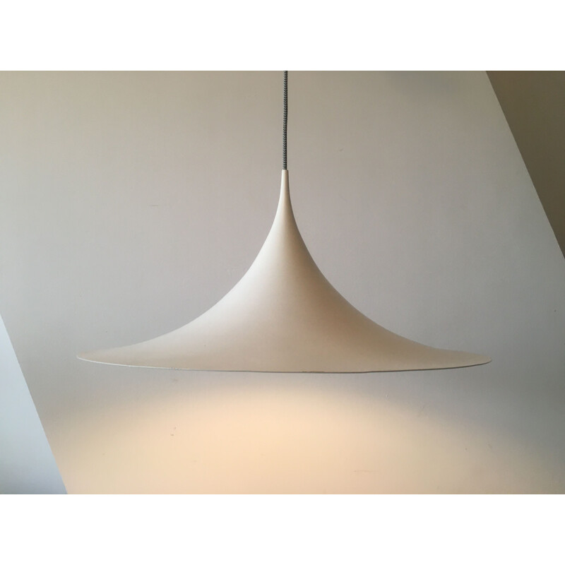 Vintage white metal pendant light by Claus Bonderup & Torsten Thorup for Fog & Mørup, 1960s