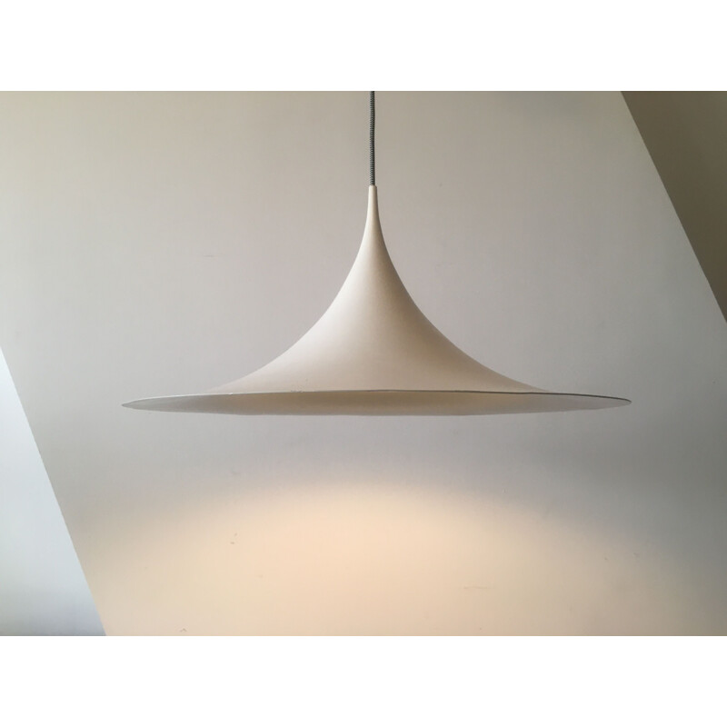 Vintage white metal pendant light by Claus Bonderup & Torsten Thorup for Fog & Mørup, 1960s