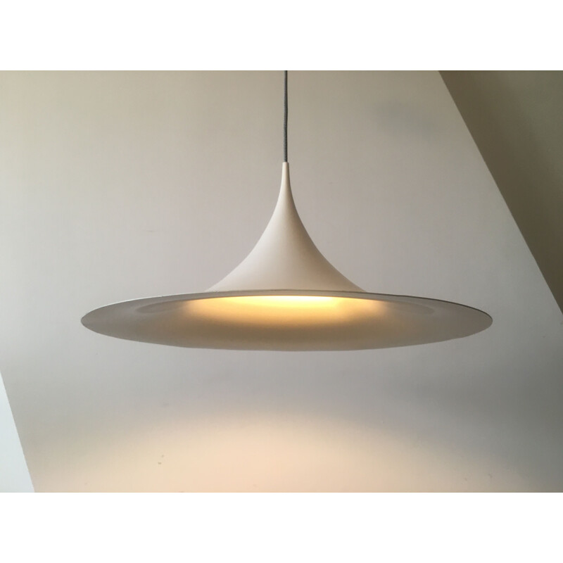 Vintage white metal pendant light by Claus Bonderup & Torsten Thorup for Fog & Mørup, 1960s