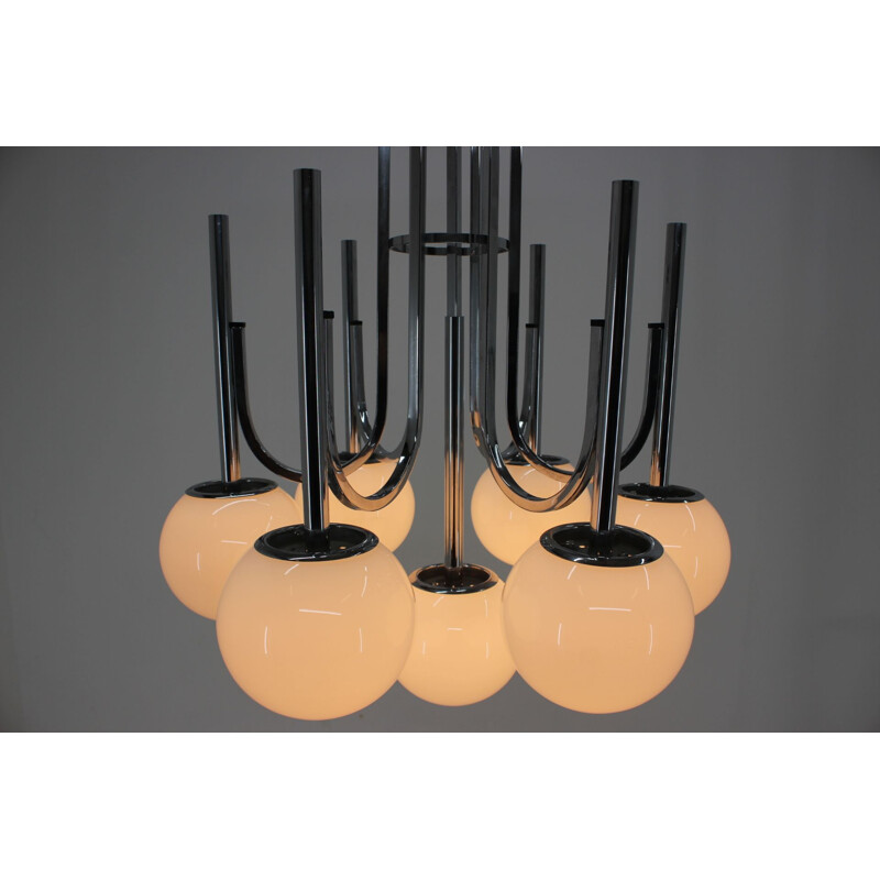 Lampadario vintage nello stile di Gaetano Sciolari, 1970