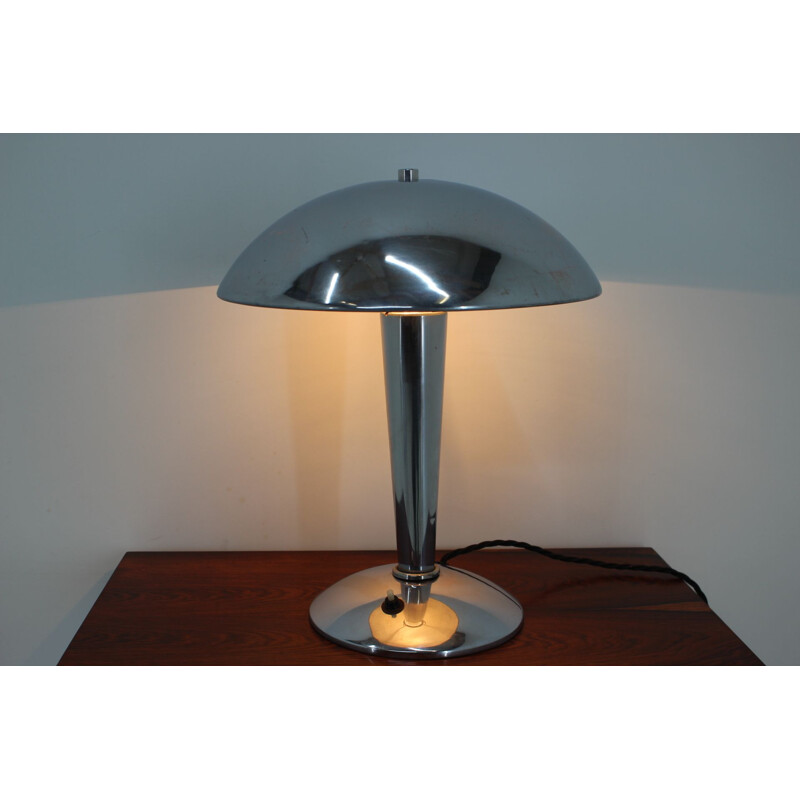 Lampe de table vintage chromée Bauhaus, 1930