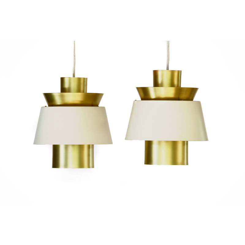 Pair of vintage pendant lights P254 "Tivoli" by Jørn Utzon for Nordisk Solar Compagni, Denmark, 1960s