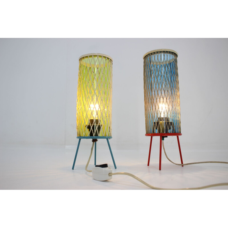 Pair of vintage Space Age lamps by Josef Hurka, 1960s