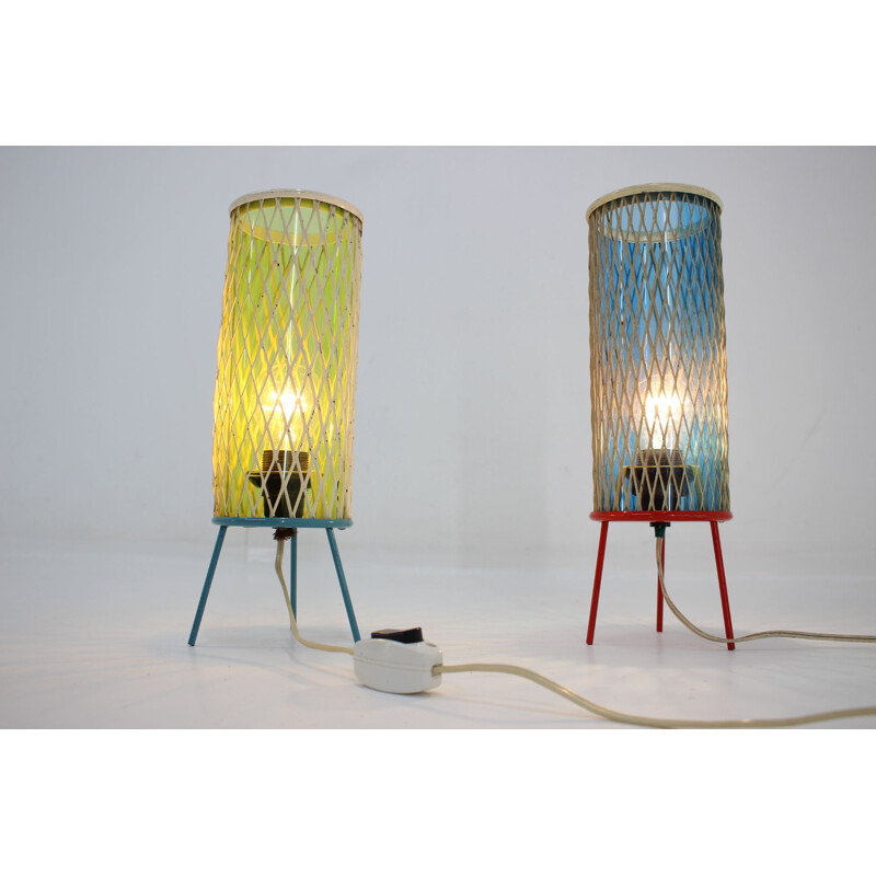Pair of vintage Space Age lamps by Josef Hurka, 1960s