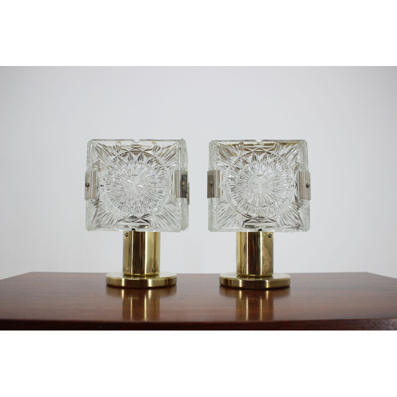 Pair of Kamenicky Senov vintage table lamps, 1970s