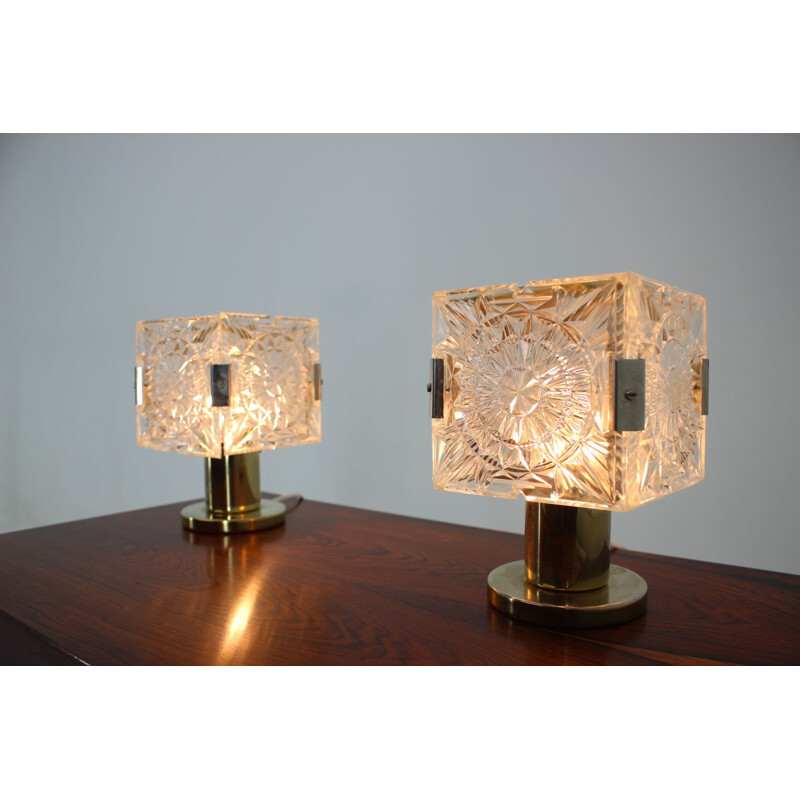 Pair of Kamenicky Senov vintage table lamps, 1970s