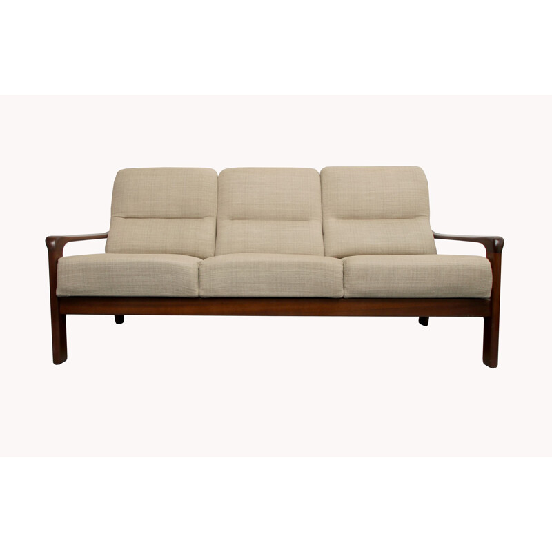 Vintage 3-seater sofa in beige, 1960s