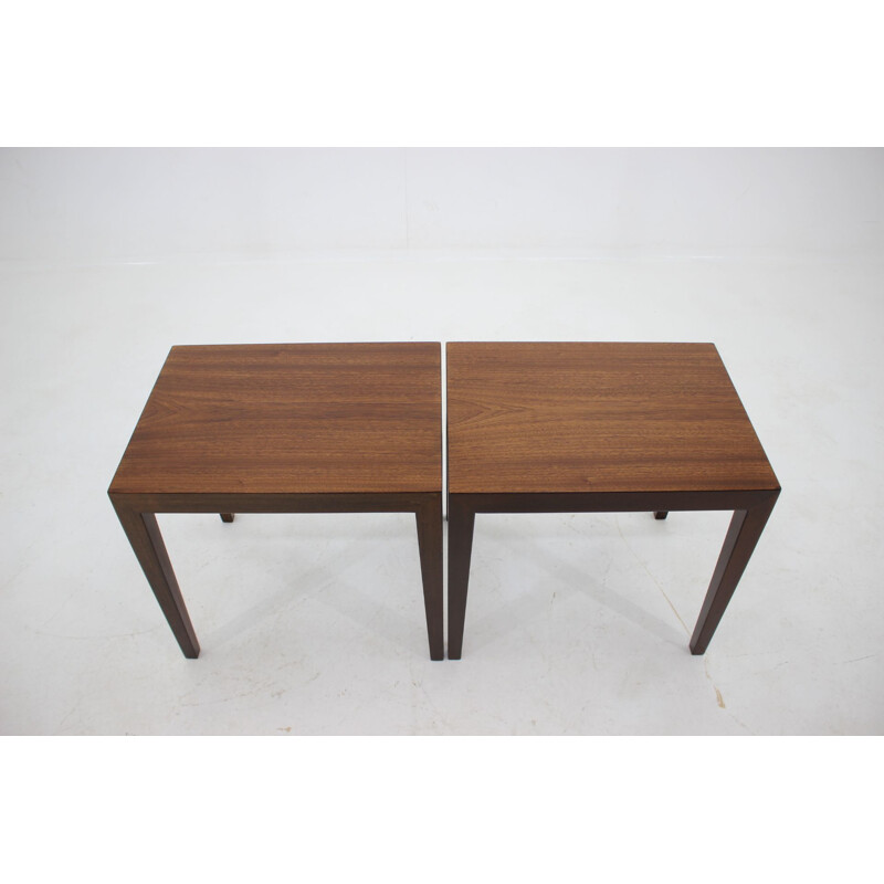 Set of 2 vintage palisander side table Haslev 1960