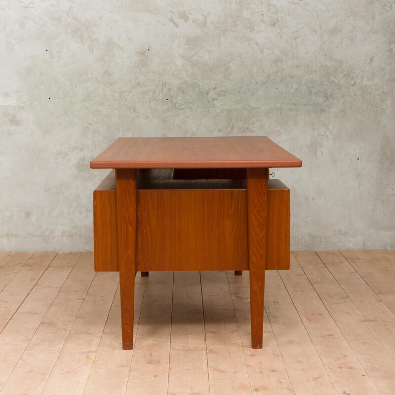 Vintage standing teak desk by Kai Kristiansen 1960
