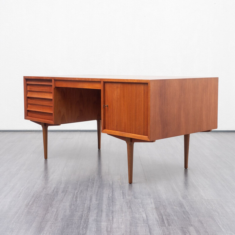 Vinatge teak desk, restored, Lothar Wegner, Platon series 1960