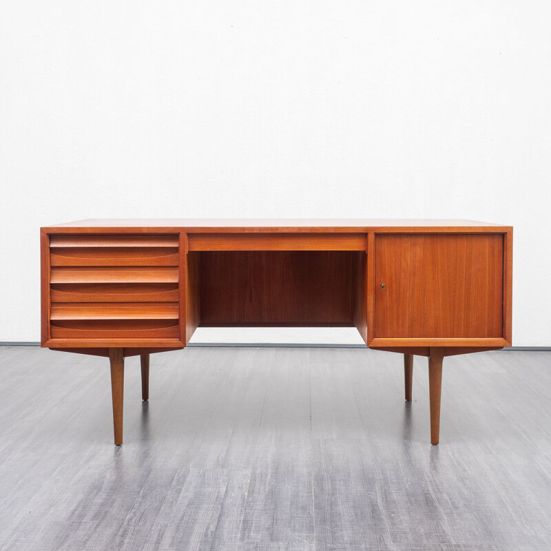 Bureau en teck Vinatge, restauré, Lothar Wegner, Série Platon 1960