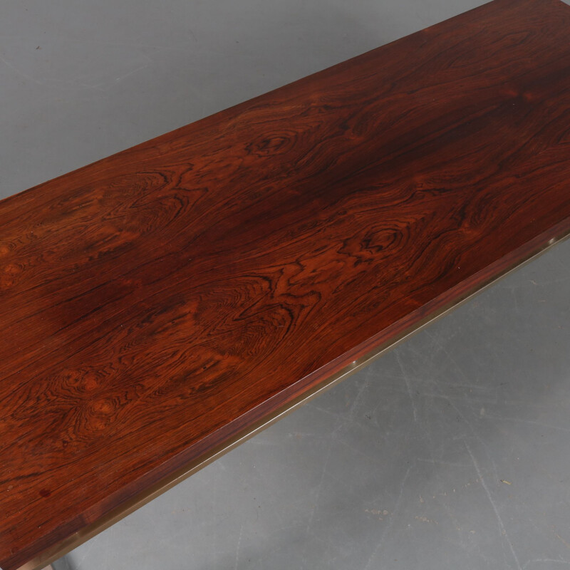 Vintage rectangular rosewood coffee table Netherlands 1960