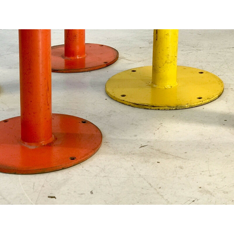 Set of 5 high vintage stools Circa 1950