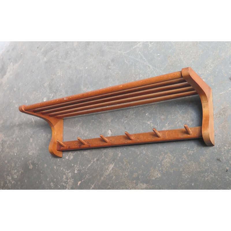 Vintage wooden coat rack 1960