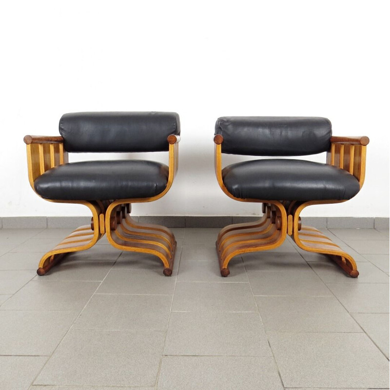 Pair of armchairs from Hotel Intercontinental by Dřevopodnik Holesov, 1970