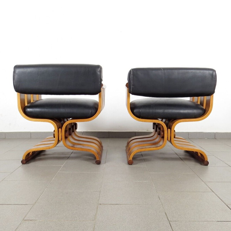 Pair of armchairs from Hotel Intercontinental by Dřevopodnik Holesov, 1970