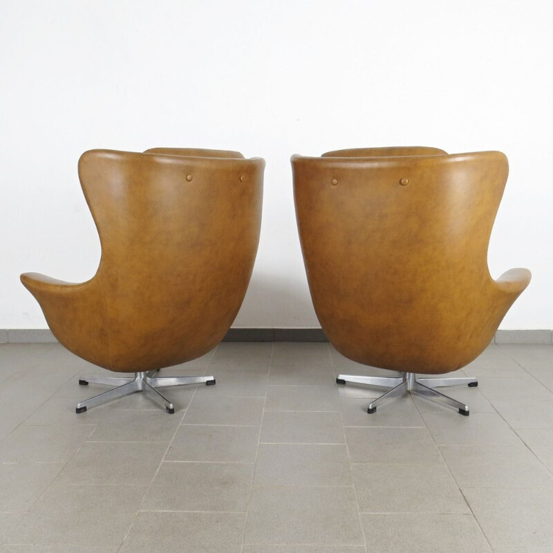 Pair of brown armchairs by UP závody, 1970