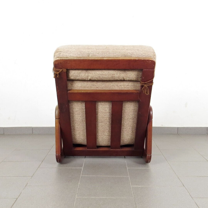 Vintage beige rocking armchair, Czechoslovakia, 1970