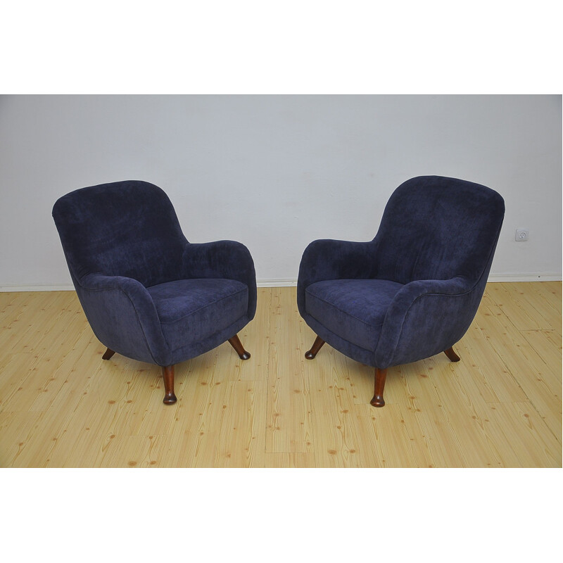 Pair of vintage Scandinavian armchairs by Berga Möbler, 1940s