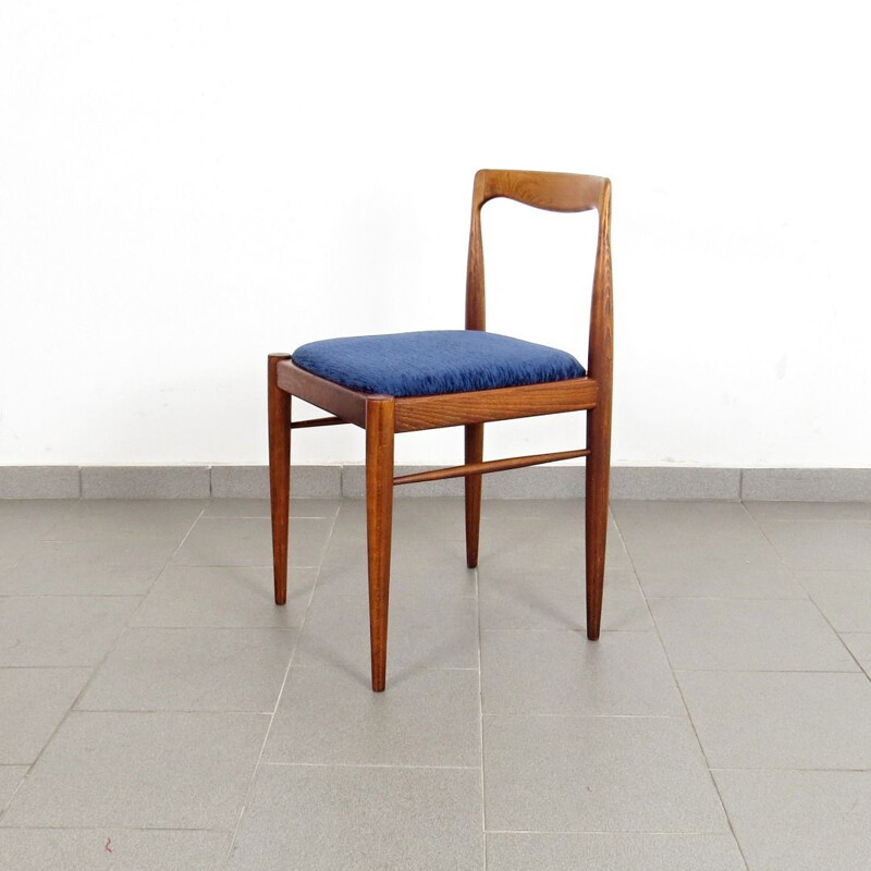 Ensemble de 4 chaises vintage bleues par Drevotvar Jablonne nad Orlici, 1970