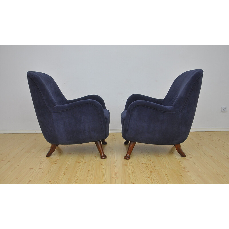 Pair of vintage Scandinavian armchairs by Berga Möbler, 1940s