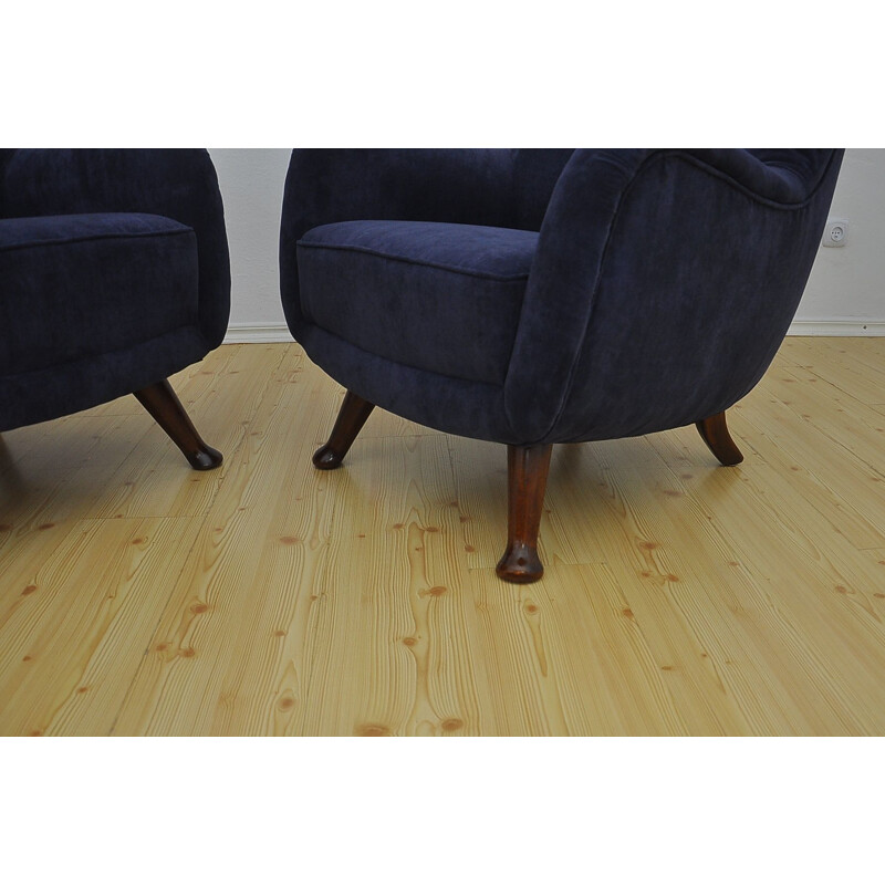 Pair of vintage Scandinavian armchairs by Berga Möbler, 1940s