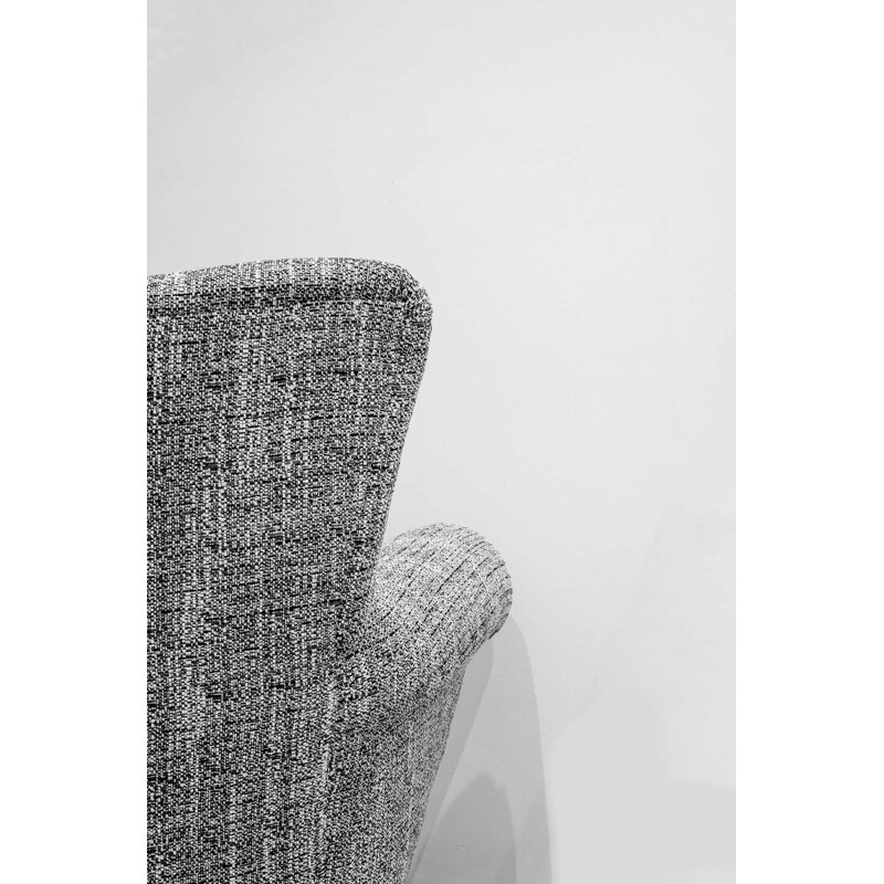 Paire de fauteuils vintage en tissu gris italien de style Kennedy, 1950