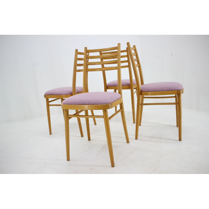 Ensemble de 4 chaises vintage de Interier Praha, Tchécoslovaquie, 1970 