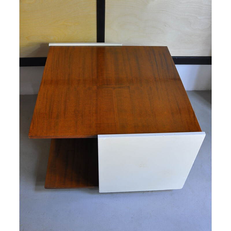 Vintage coffee table with drawers and wheels, 1970