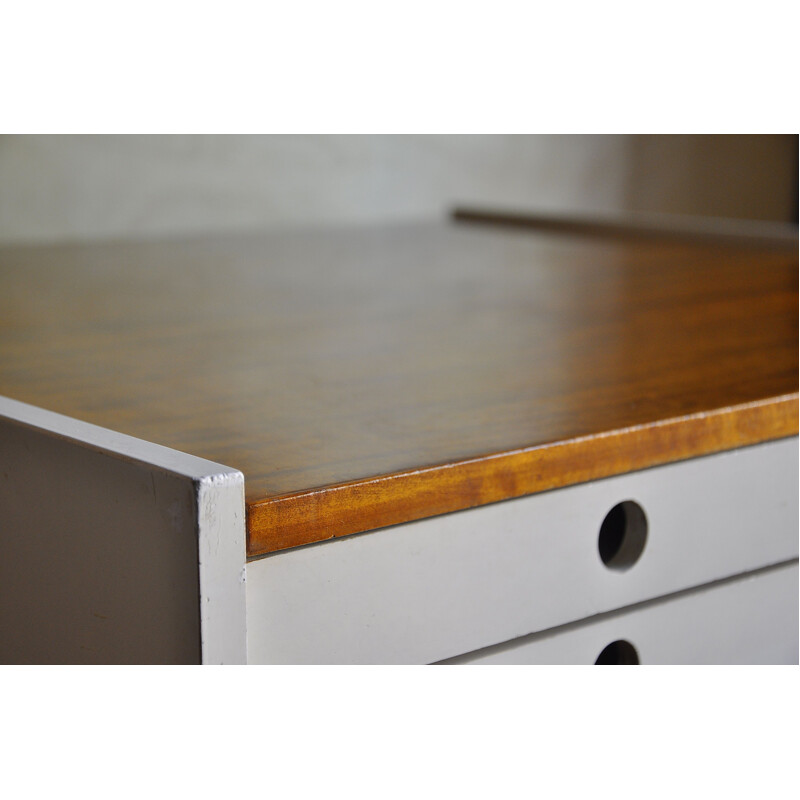 Vintage coffee table with drawers and wheels, 1970