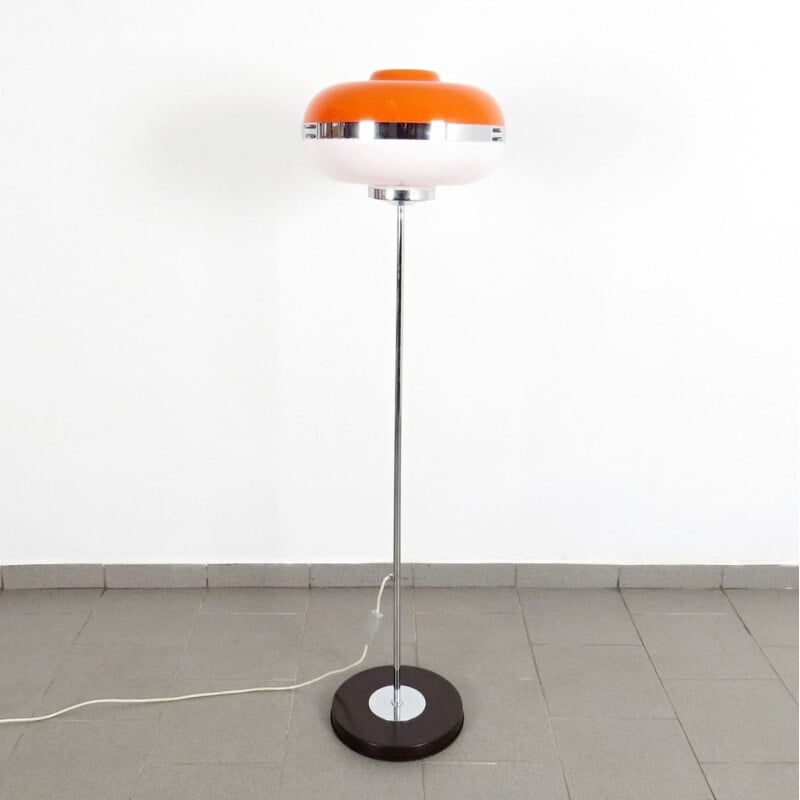 Vintage orange and white floor lamp by Meblo, 1970