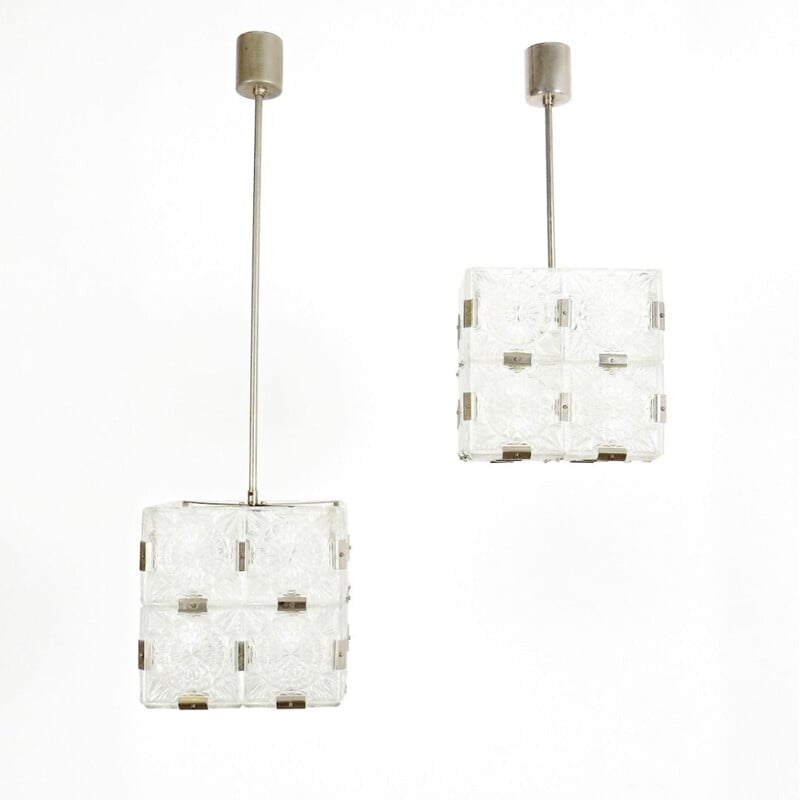 Pair of vintage pendant lights by Kamenicky Senov, 1970s