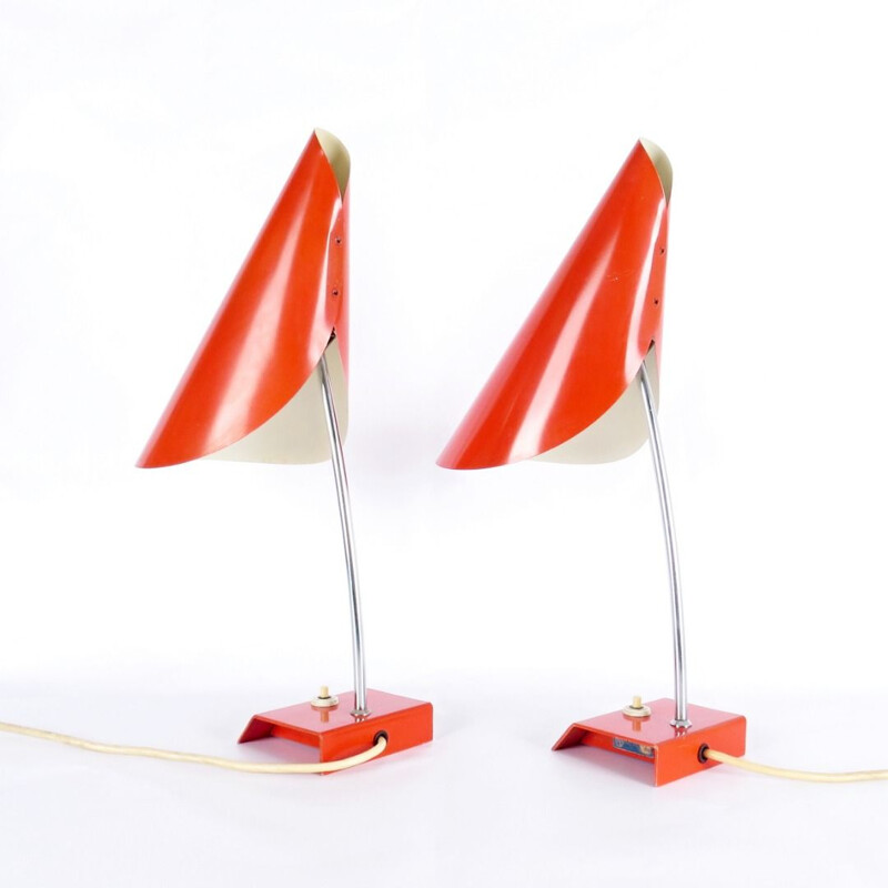 Paire de lampes de table vintage par Josef Hurka, 1970