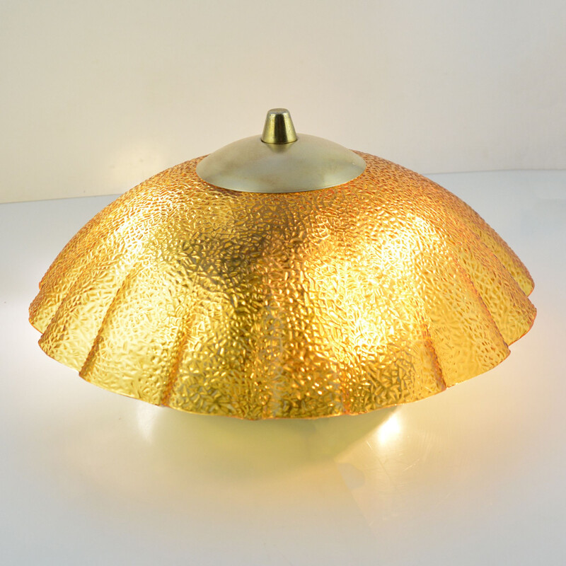 Glass vintage ceiling light type 4112, VEB NARVA Leuchten, Germany, 1970s