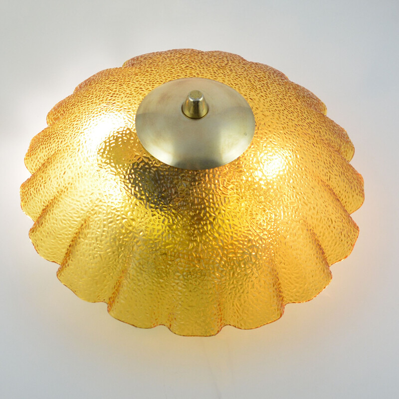 Glass vintage ceiling light type 4112, VEB NARVA Leuchten, Germany, 1970s