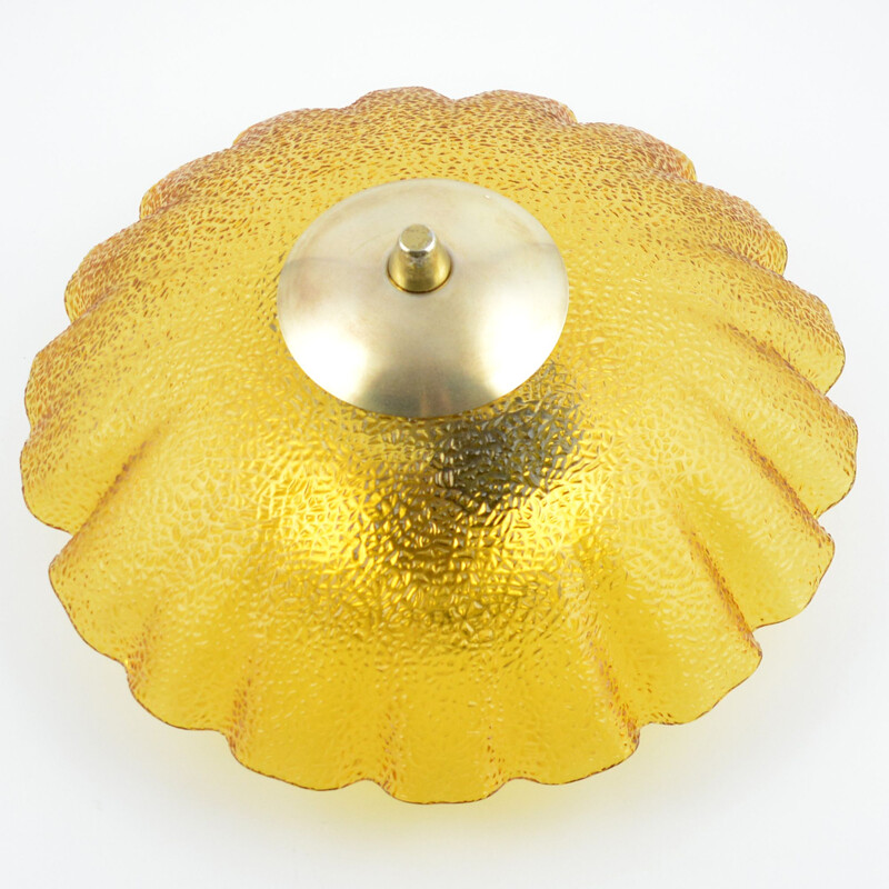 Glass vintage ceiling light type 4112, VEB NARVA Leuchten, Germany, 1970s